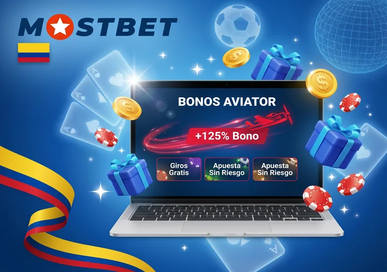 Bonos Aviator en Mostbet Colombia: bono de bienvenida, freebet semanal y cashback.