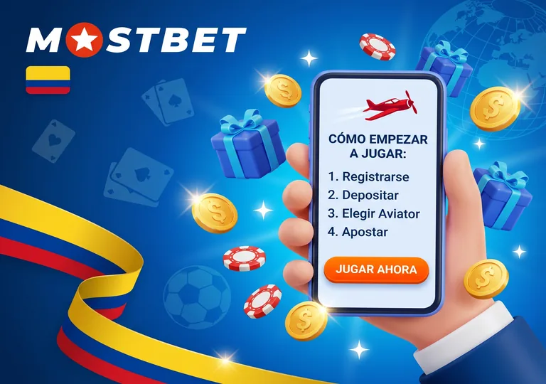 Pasos para empezar a jugar Aviator en Mostbet Colombia.
