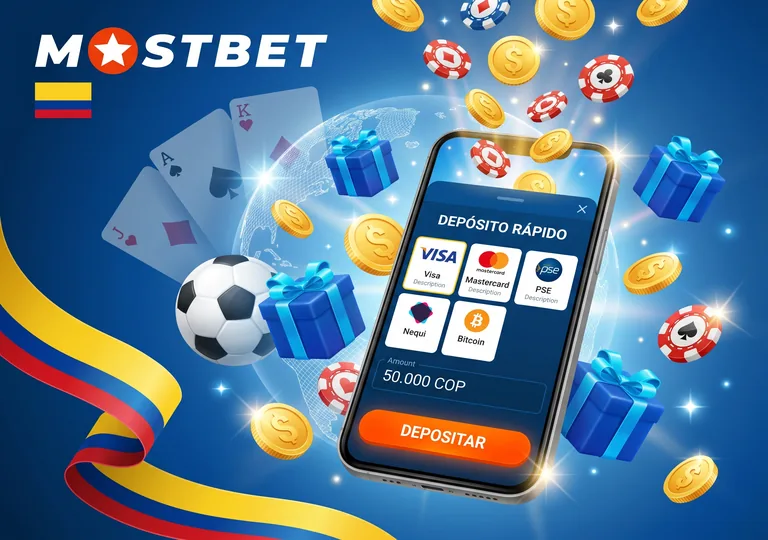 Depositar dinero en la app Mostbet Colombia con PSE, Nequi, Daviplata y tarjetas.